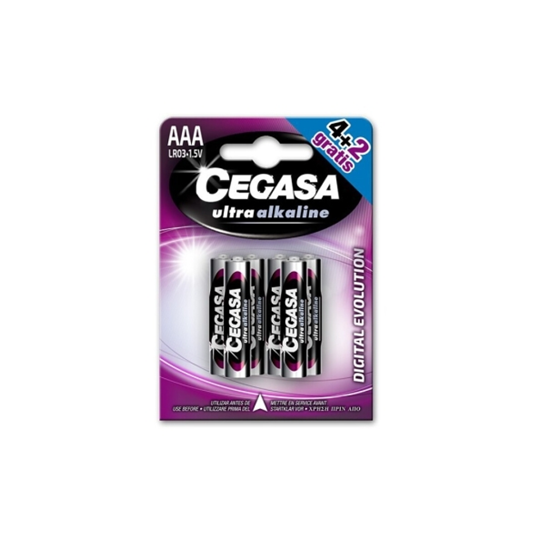 Cegasa Ultra Alcaline Pack de 6 Pilas LR03 AAA - Alta Tecnologia - Mas Capacidad, Potencia y Rendimiento 1