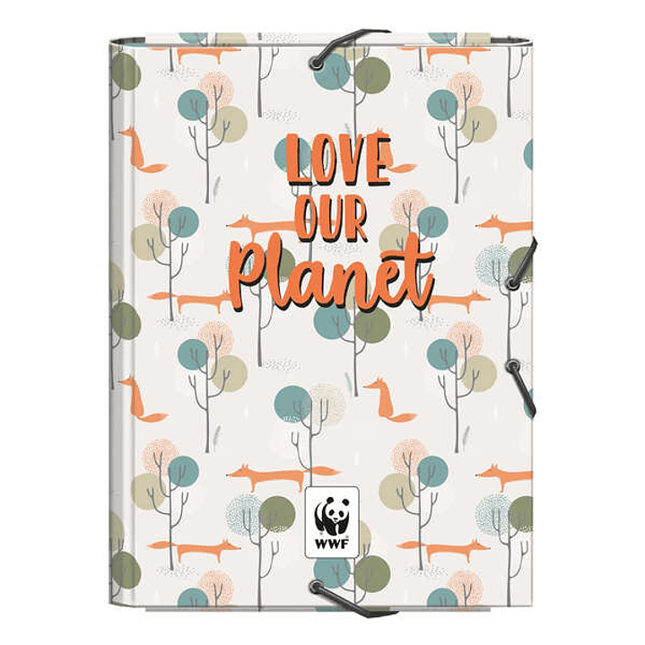 Dohe Carpeta de Carton Forrado con Papel Impreso a Todo Color - con 3 Solapas y Guardas Impresas - Cierre de Goma Elastica Redonda 1