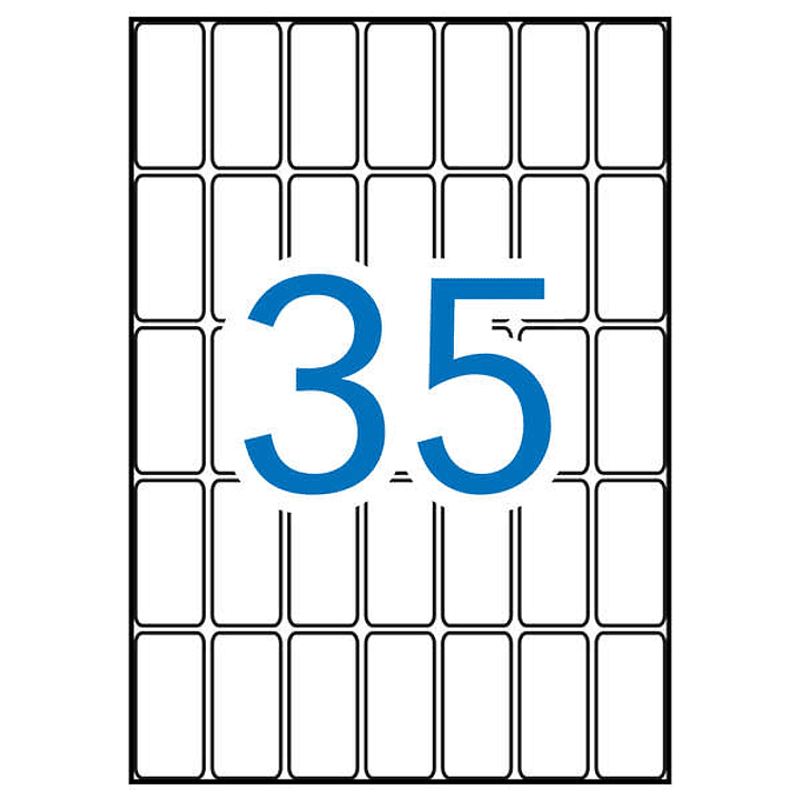 Apli Pack de 525 Etiquetas Rectangulares 18x40mm - 15 Hojas A5 por 35 Etiquetas - Adhesivo Permanente - Cantos Romos - Color Blanco 1