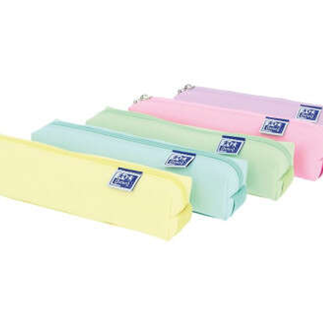 Oxford Kangoo Live & Go Estuche Cuadrado Pequeño - Material Esponjoso - Goma Elastica para unirlo al Cuaderno - Colores Surtidos Pastel 1