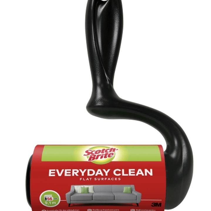 Scotch-Brite Everyday Clean Rodillo Quitapelusas Adhesivo - 56 Hojas - Color Negro 1