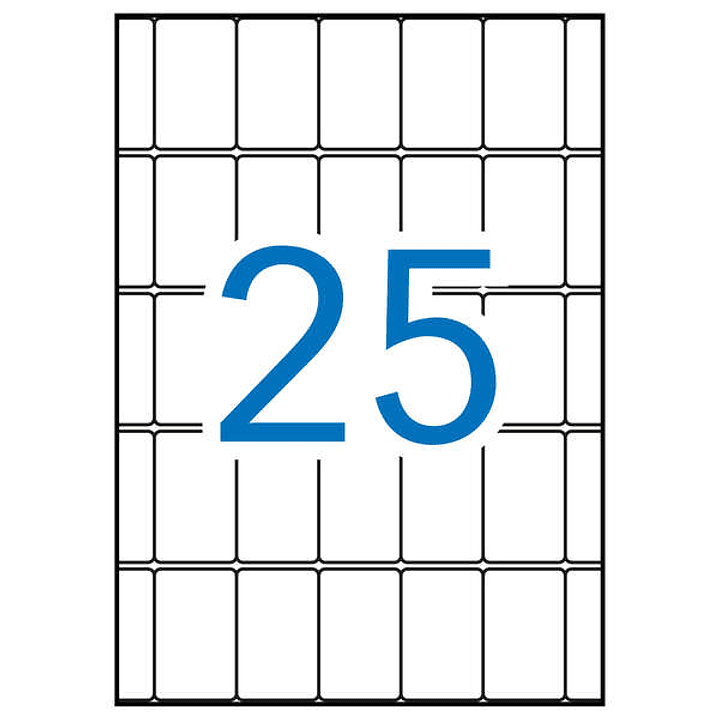 Apli Pack de 375 Etiquetas Rectangulares 25x40mm - 15 Hojas A5 por 25 Etiquetas - Adhesivo Permanente - Cantos Romos - Color Blanco 1