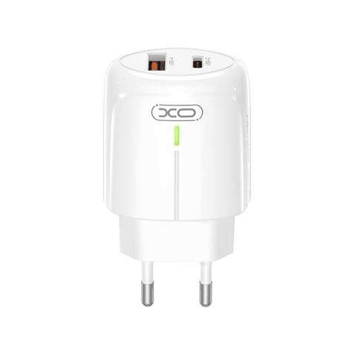 XO Cargador de Corriente L114 18W Tipo C + USB - Color Blanco 1