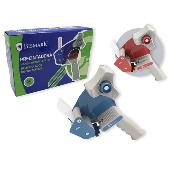 Bismark New Line TD1201 Precintadora - Cuchilla de Acero Templado - Empuñadura Ergonomica - Colores Rojo y Azul Aleatorios 1