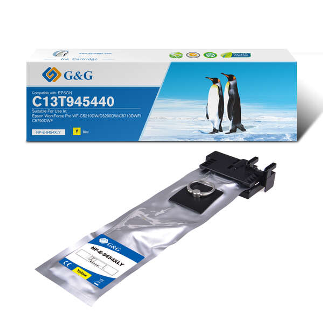 G&G Epson T9454 Amarillo Cartucho de Tinta Pigmentada Generico - Reemplaza C13T945440 1