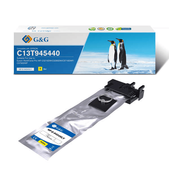 G&G Epson T9454 Amarillo Cartucho de Tinta Pigmentada Generico - Reemplaza C13T945440 1