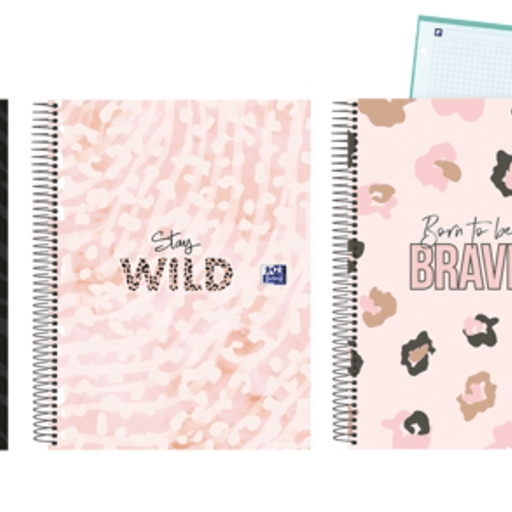 Oxford Animal Print A4+ Europeanbook 5 Tapa Extradura - 5x5 Cuadricula - 120 Hojas - 3 Modelos 1