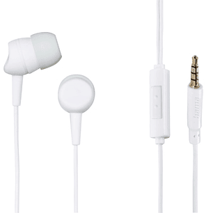Hama Kooky Auriculares con Microfono - Cable 1.2m - Jack 3.5mm - Color Blanco