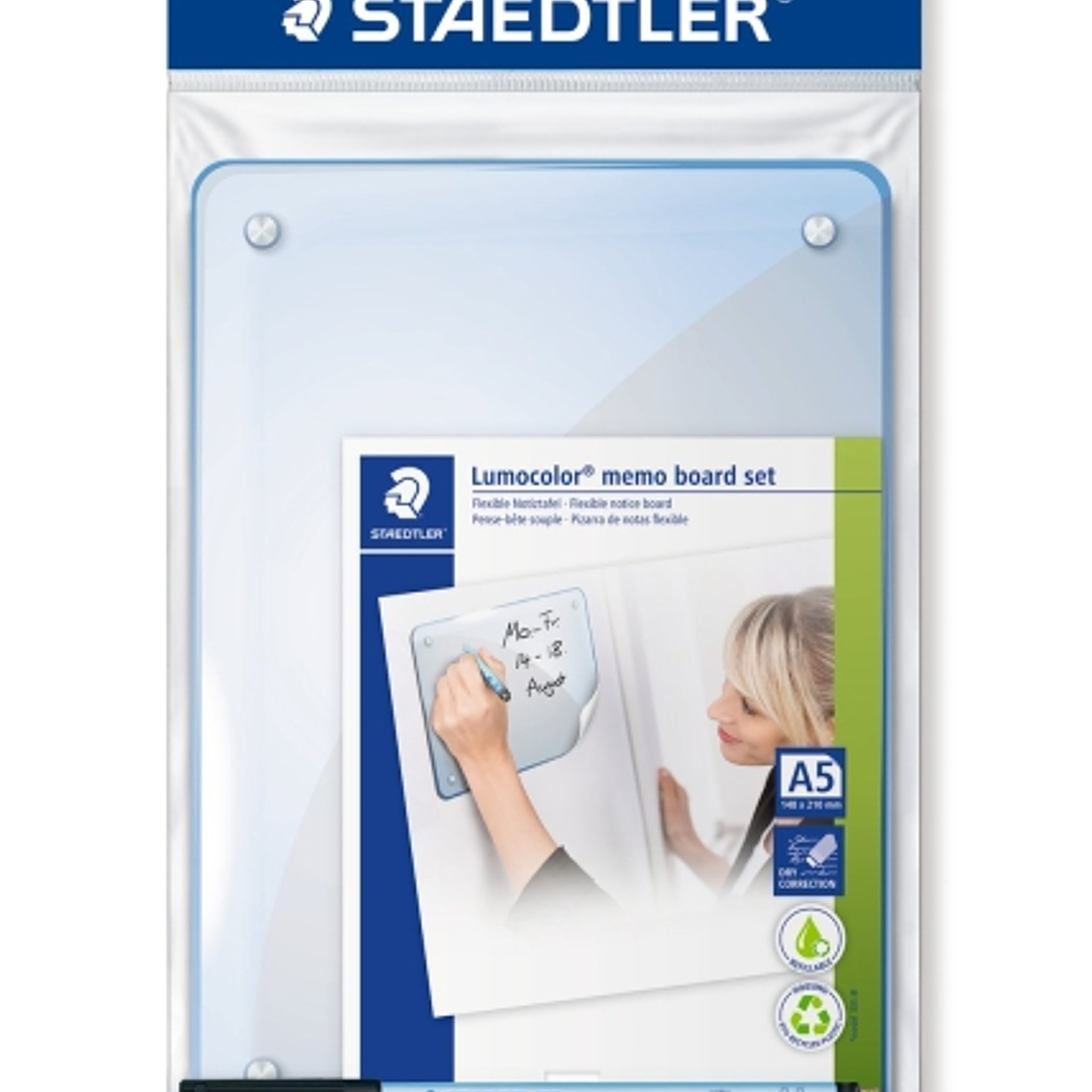 Staedtler Lumocolor 641 Lamina para Notas Flexible con Rotulador - Tamaño 210x148mm - Autoadhesivo - Limpieza en Seco 1