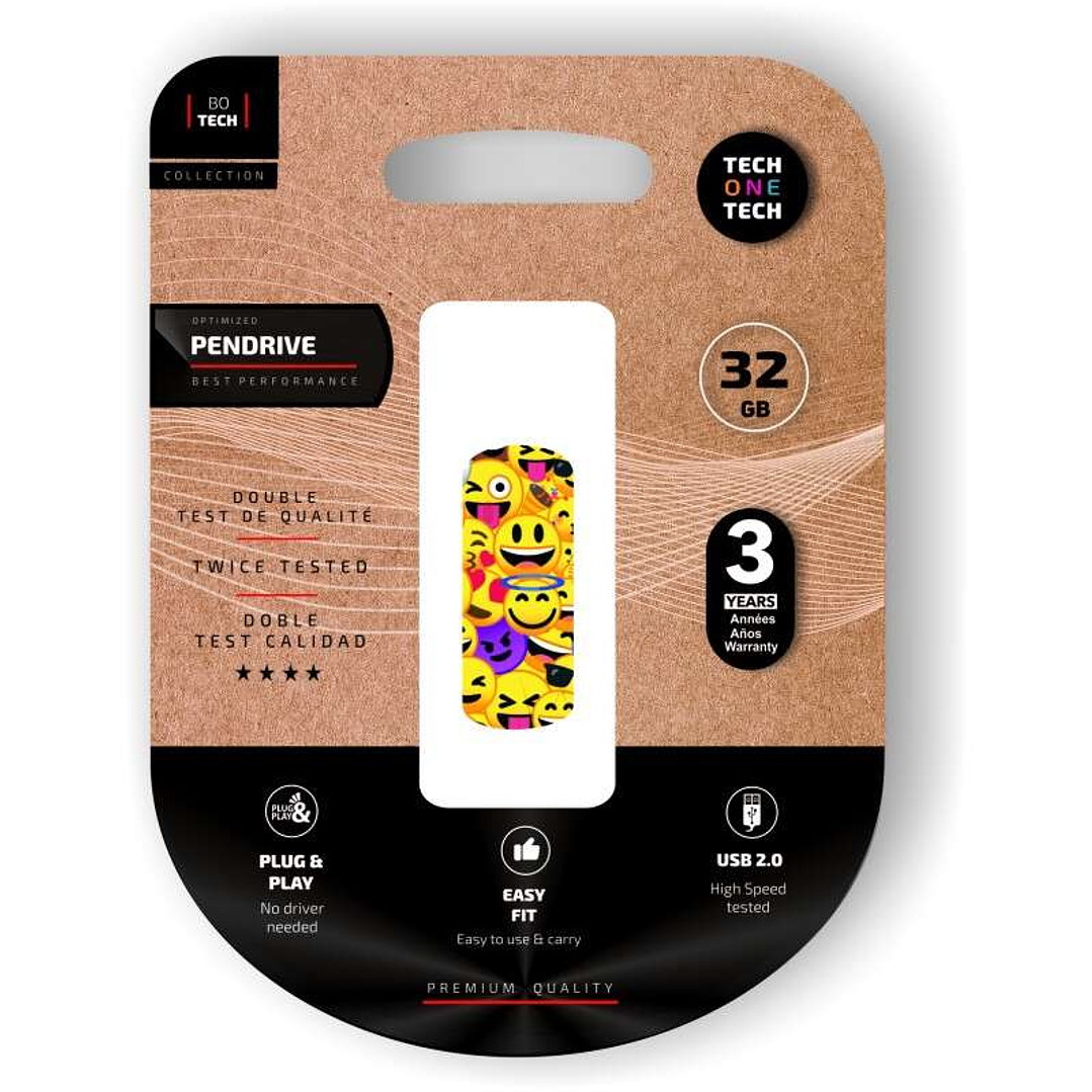 TechOneTech Clip Tech Emoji Collage Memoria USB 2.0 32GB (Pendrive) 1