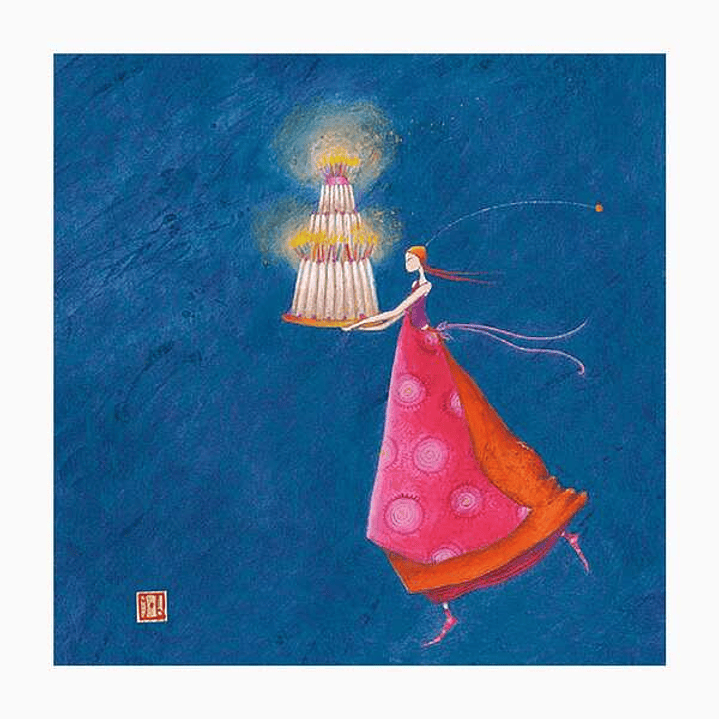 Pictura Gaëlle Boissonnard Tarjeta Doble - Acabado en Barniz de Relieve UV Grueso - 16x16cm - Laminado Mate de Tacto Suave - Papel con Certificacion F 1