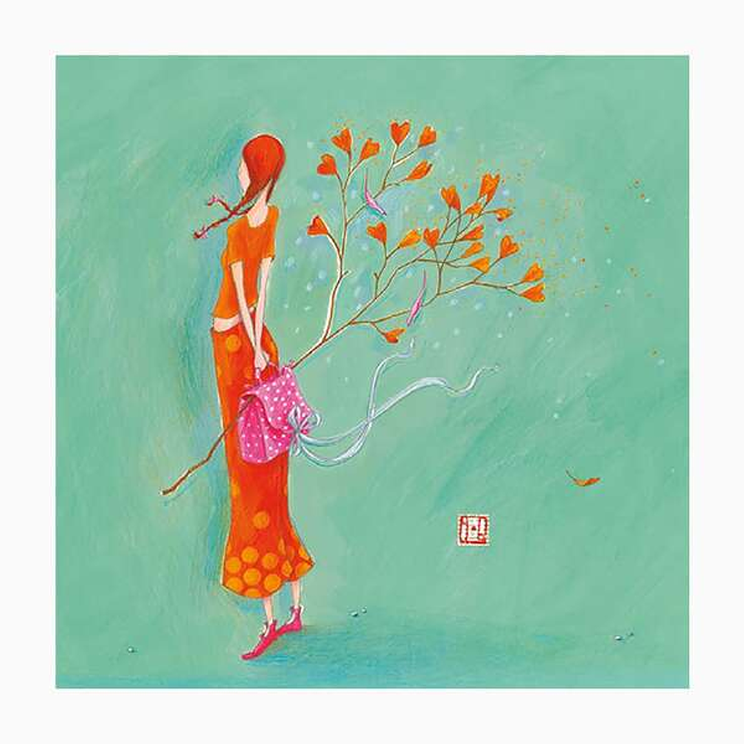 Pictura Gaëlle Boissonnard Tarjeta Doble - Acabado en Barniz de Relieve UV Grueso - Laminado Mate de Tacto Suave - 16x16cm - Papel con Certificacion F 1