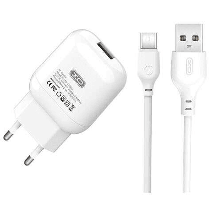 XO L37 Pack Cargador de Corriente USB + Cable USB-A a USB-C 1