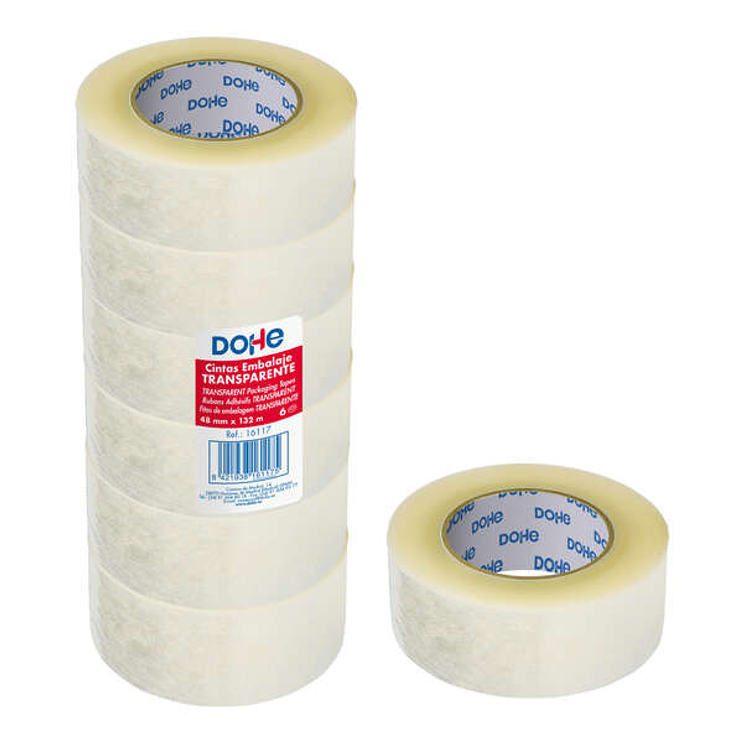 Dohe Precinto de Polipropileno Resistente 48mmx132m - Adhesivo Potente - Transparente 1