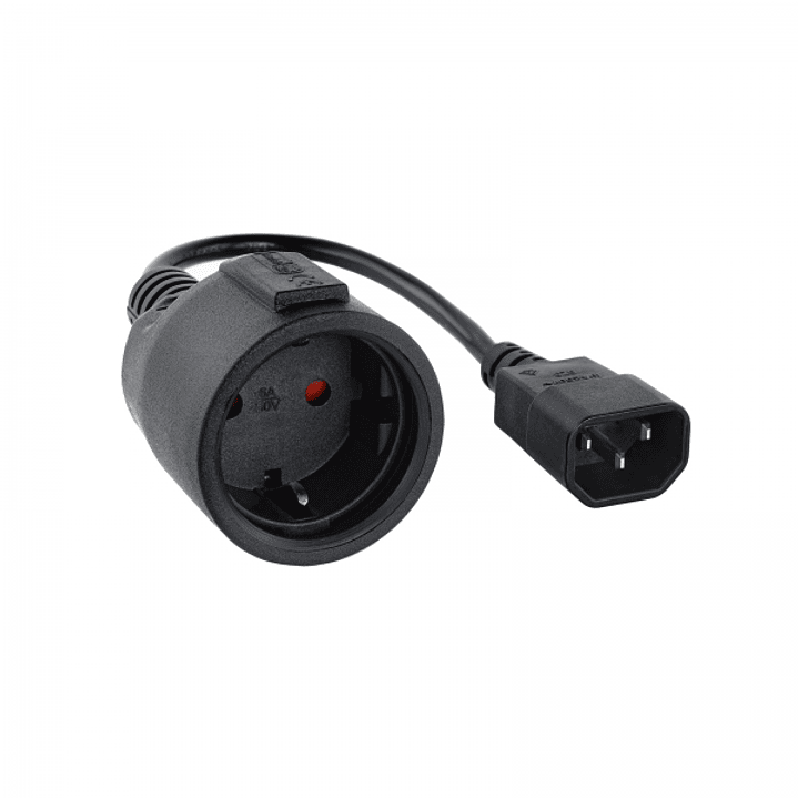 Nanocable Cable Adaptador de Corriente para SAIS C14/M a CEE7/H 16A 0.5m - Color Negro 1