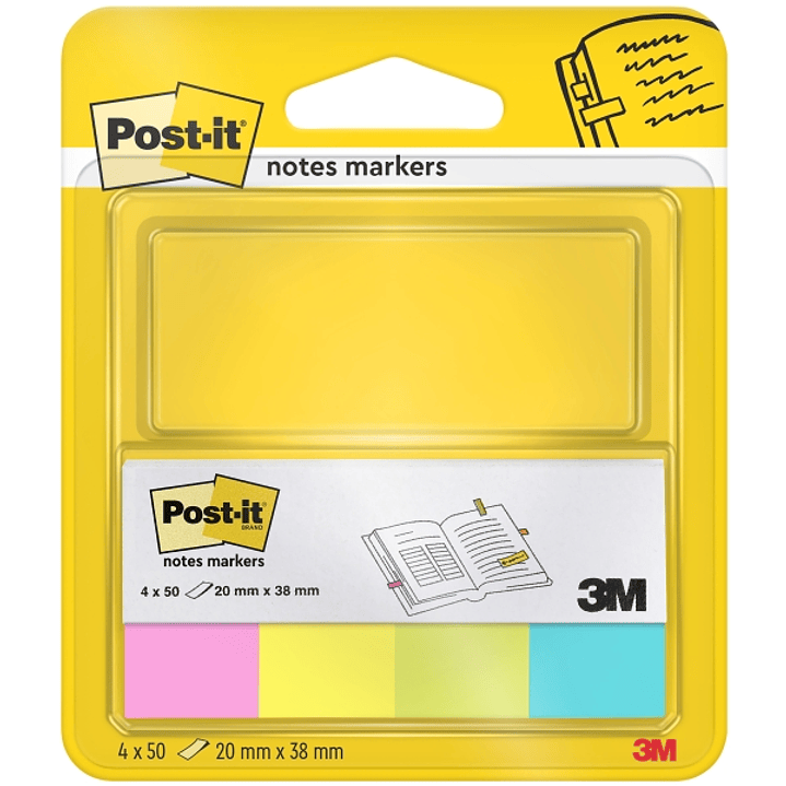 Post-It Pack de 4 Blocs de 50 Marcadores Reposicionables - Forma Rectangular - Colores Surtidos 1