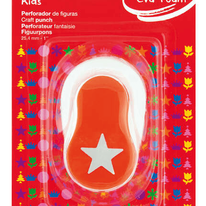 Apli Perforadora Estrella - Figura de 25.4mm - Perfora Papel, Carton, Cartulina y Goma Eva de Hasta 2mm - Deposito de Facil Apertura - Doble Uso - Ide 1