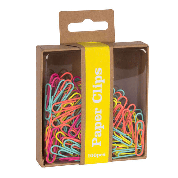 Apli Fluor Collection Pack de 100 Clips de Colores Fucsia, Amarillo, Naranja y Turquesa 1