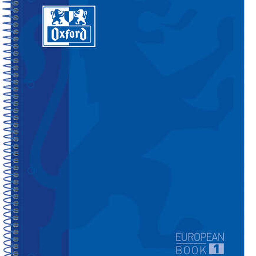 Oxford Europeanbook 1 Cuaderno Espiral Formato A4+ Cuadriculado 5x5mm - 80 Hojas - Banda de Color - Tapa Extradura Brillante - Color Azul Marino 1