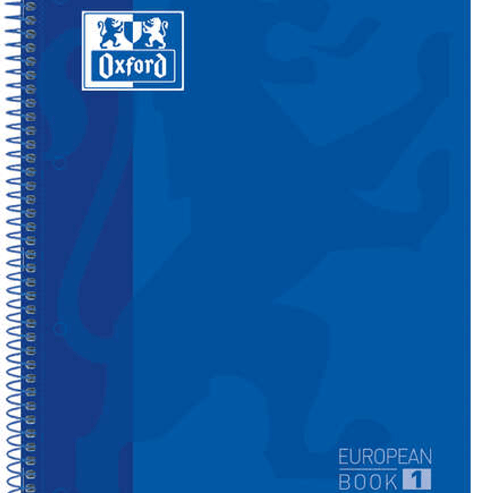Oxford Europeanbook 1 Cuaderno Espiral Formato A4+ Cuadriculado 5x5mm - 80 Hojas - Banda de Color - Tapa Extradura Brillante - Color Azul Marino 1