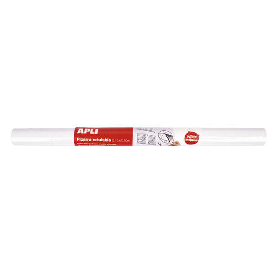 Apli Pizarra Blanca Adhesiva en Rollo 500x450 - Facil de Cortar y Pegar - Ideal para Presentaciones y Notas - Color Blanco 1