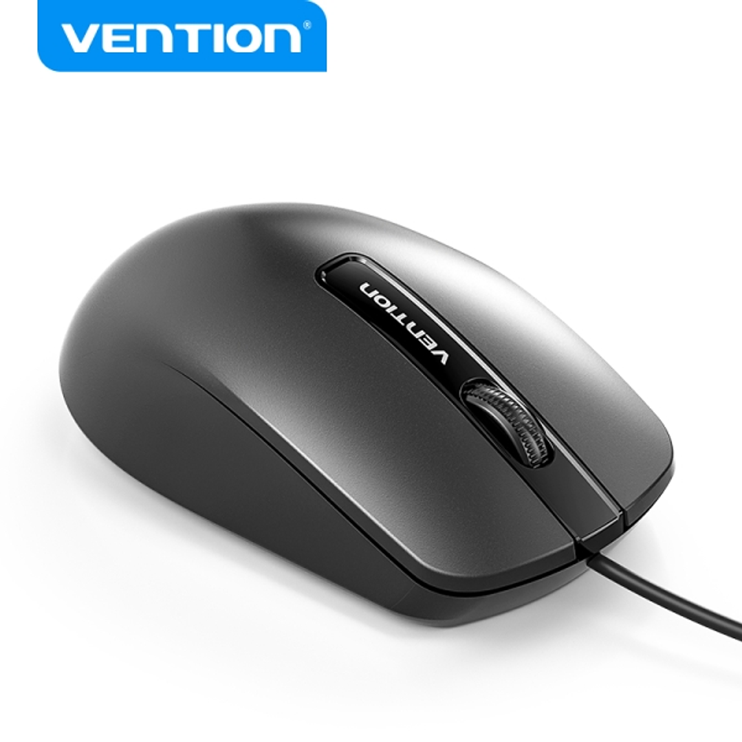 Vention KTA Raton USB-A - 3 Botones - DPI 1200 - Materiales PVC y ABD - Color Negro 1