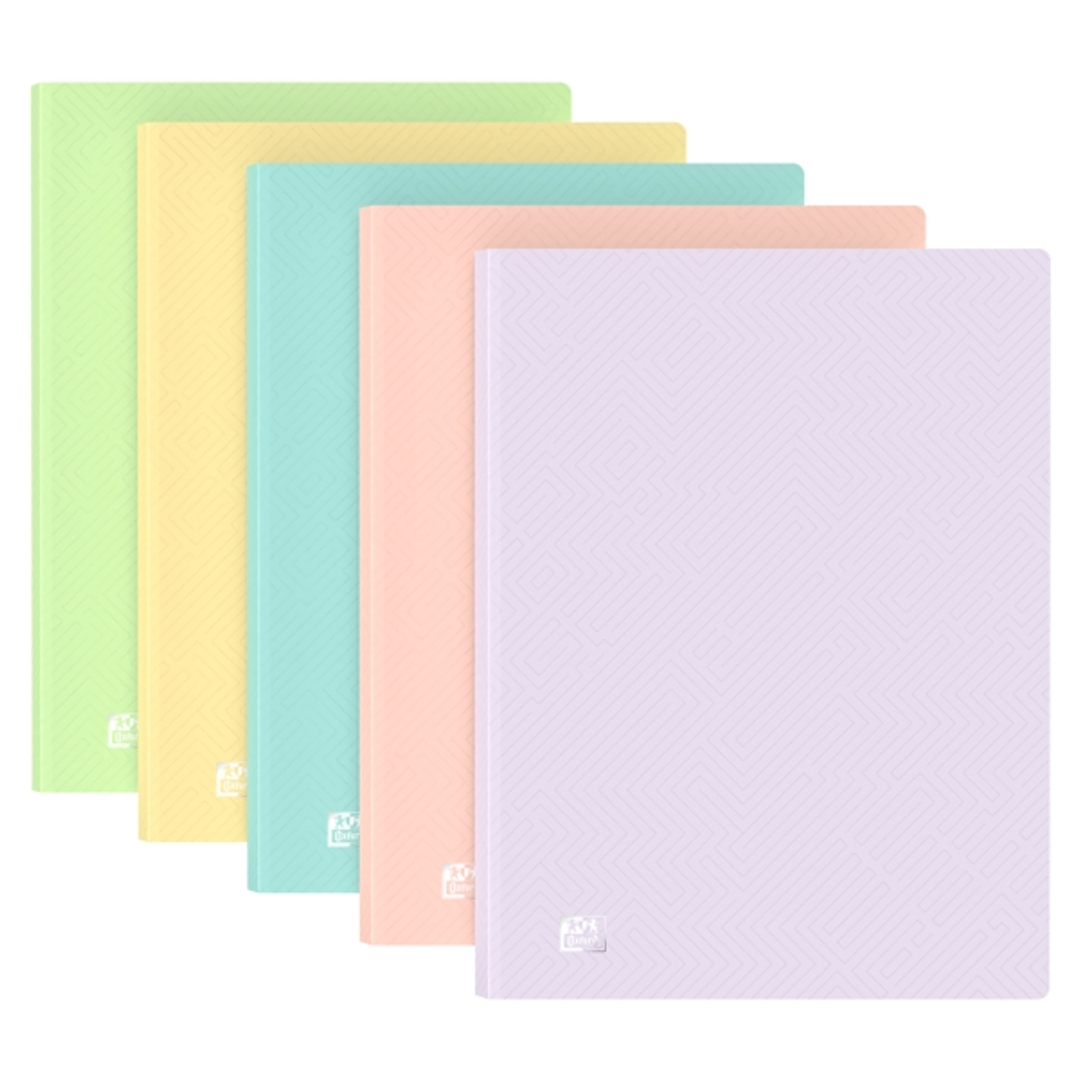 Oxford Urban A4 Carpeta de 20 Fundas Soldadas A4 - Tapa de Plastico Translucido - Colores Pastel Surtidos 1