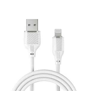 XO Cable USB-A Macho a Lightning - Carga y Transmision de Datos Alta Velocidad - 6A - 1m - Color Blanco
