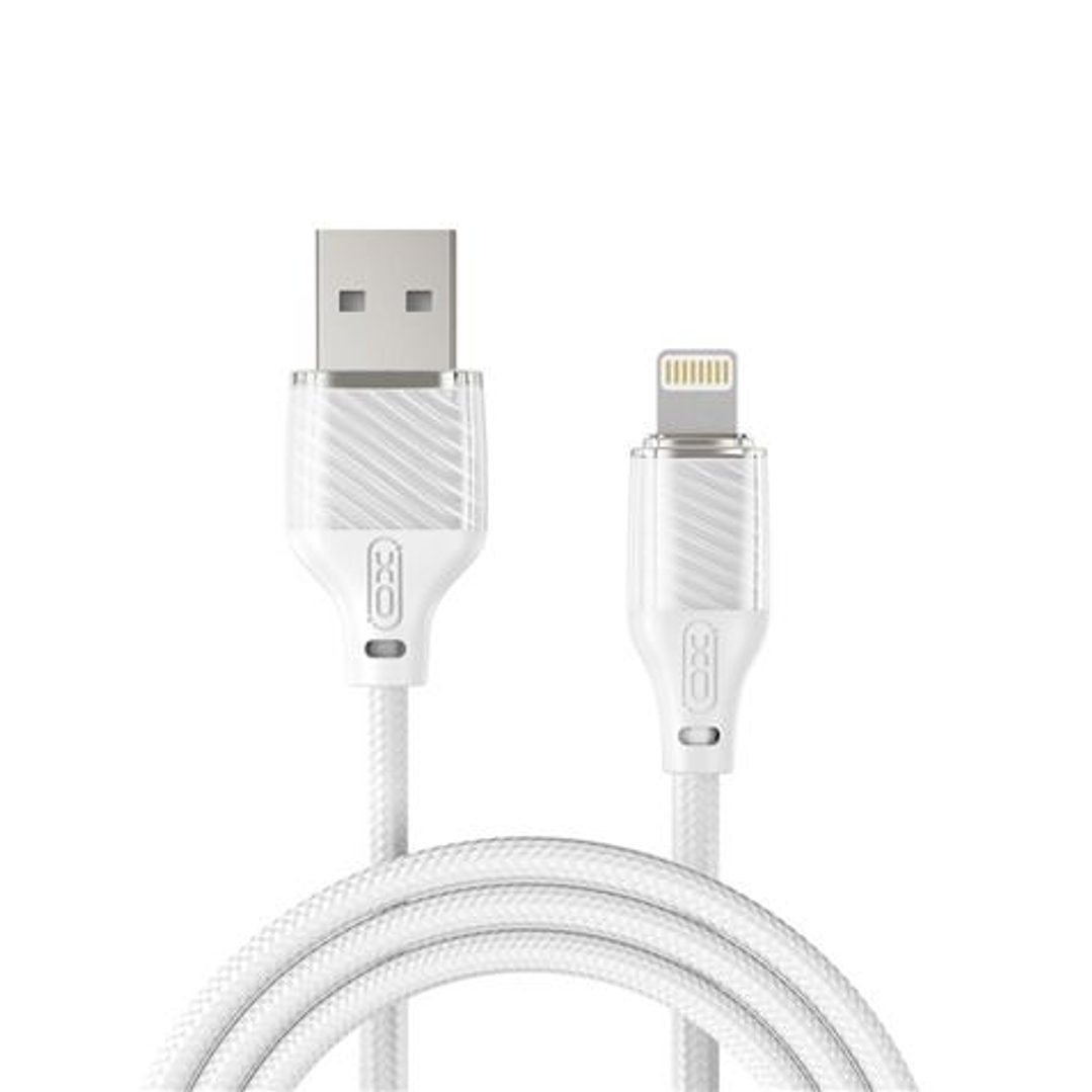 XO Cable USB-A Macho a Lightning - Carga y Transmision de Datos Alta Velocidad - 6A - 1m - Color Blanco 1
