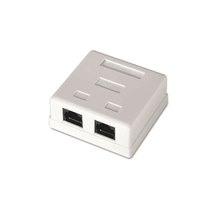 Aisens Roseta de Superficie RJ45 Cat.6 UTP 2 Tomas - Color Blanco 1