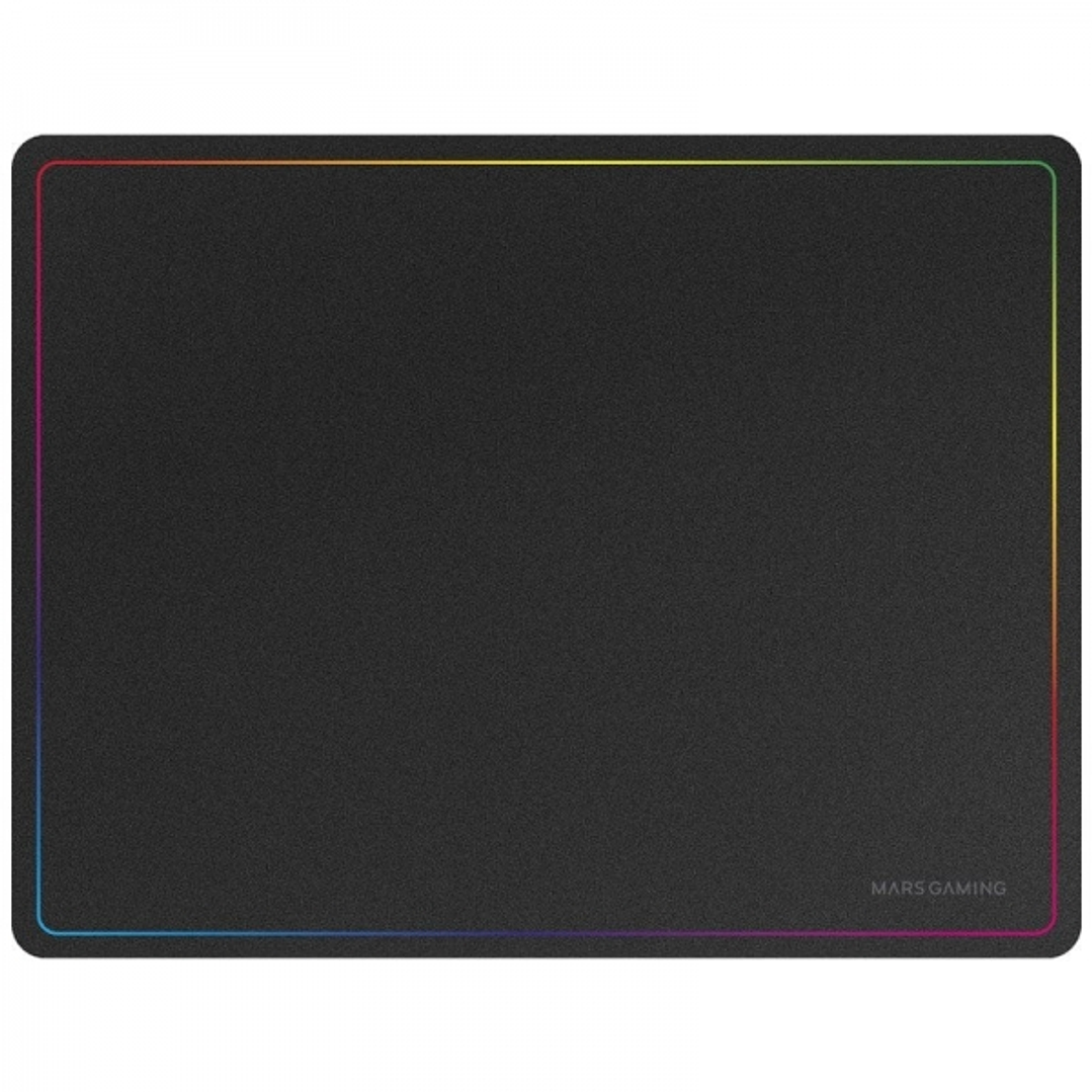 Mars Gaming Alfombrilla Gaming Nanotextil - Deslizamiento Suave - Efecto Rainbow - Base Antideslizante - Alta Durabilidad - Color Negro 1