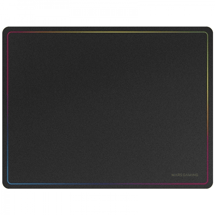 Mars Gaming Alfombrilla Gaming Nanotextil - Deslizamiento Suave - Efecto Rainbow - Base Antideslizante - Alta Durabilidad - Color Negro 1