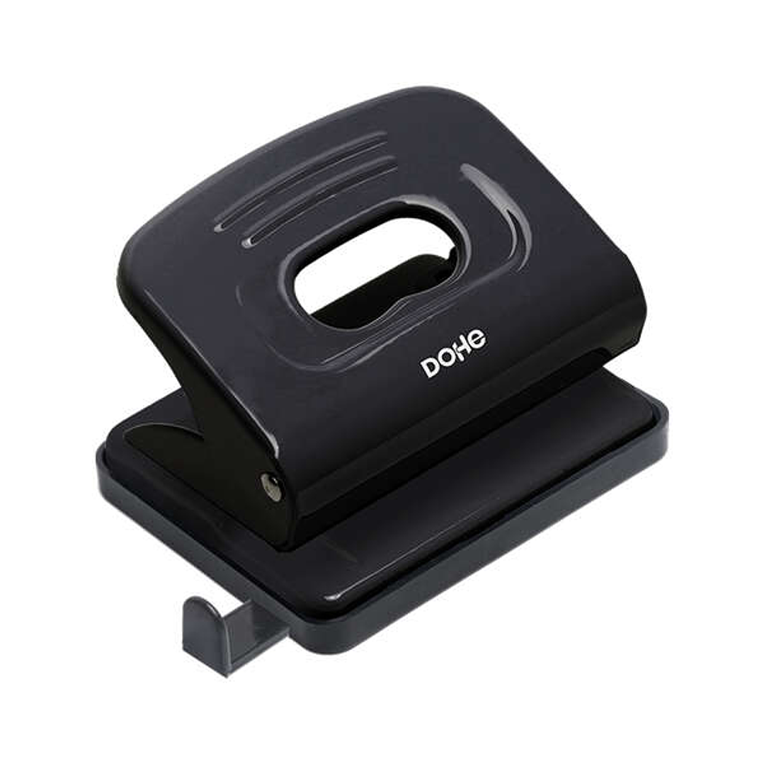 Dohe Taladro Perforador Metalico - Hasta 16 Hojas - Guia y Deposito - Color Negro 1