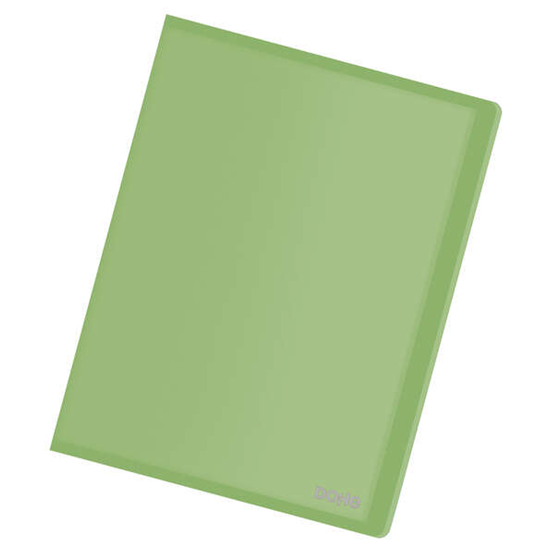 Dohe Carpeta con 20 Fundas Transparentes Soldadas A4 80mic - Tapa Flexible de Polipropileno - Color Verde 1