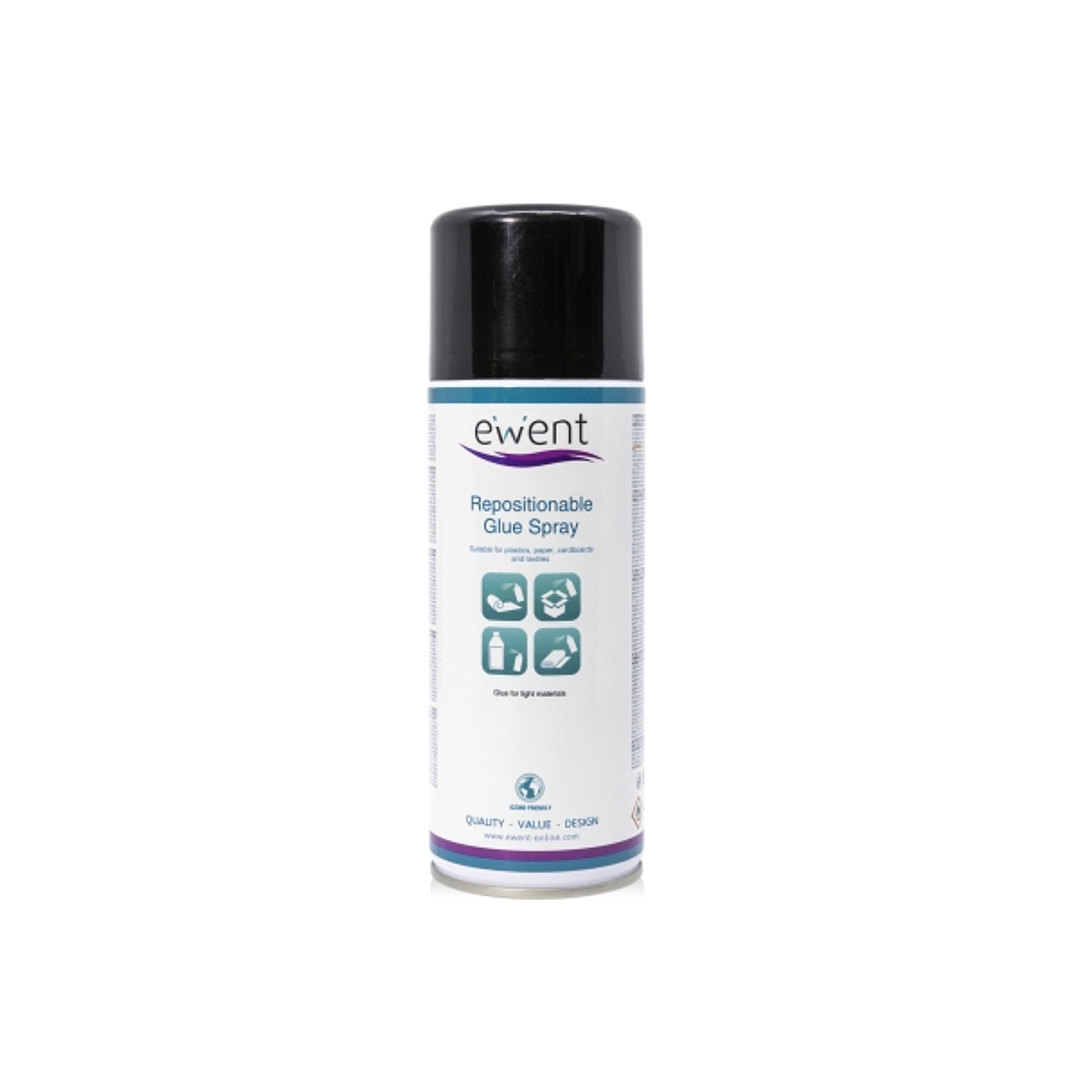 Ewent Spray de Pegamento Reposicionable - Secado Rapido - 395gr - Color Transparente 1