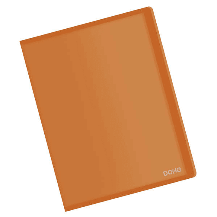 Dohe Carpeta con 20 Fundas Transparentes Soldadas A4 80mic - Tapa Flexible de Polipropileno - Color Naranja 1