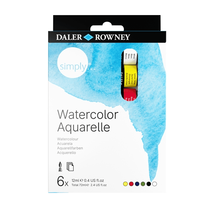 Daler Rowney Simply Pack de 6 Acuarelas - 12ml - Colores Surtidos 1