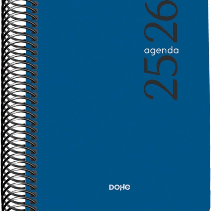 Dohe Esencial Agenda Escolar 25/26 Espiral A6 - Dia Pagina - Papel 70g/m2 - Cubierta en Polipropileno - Color Azul 1