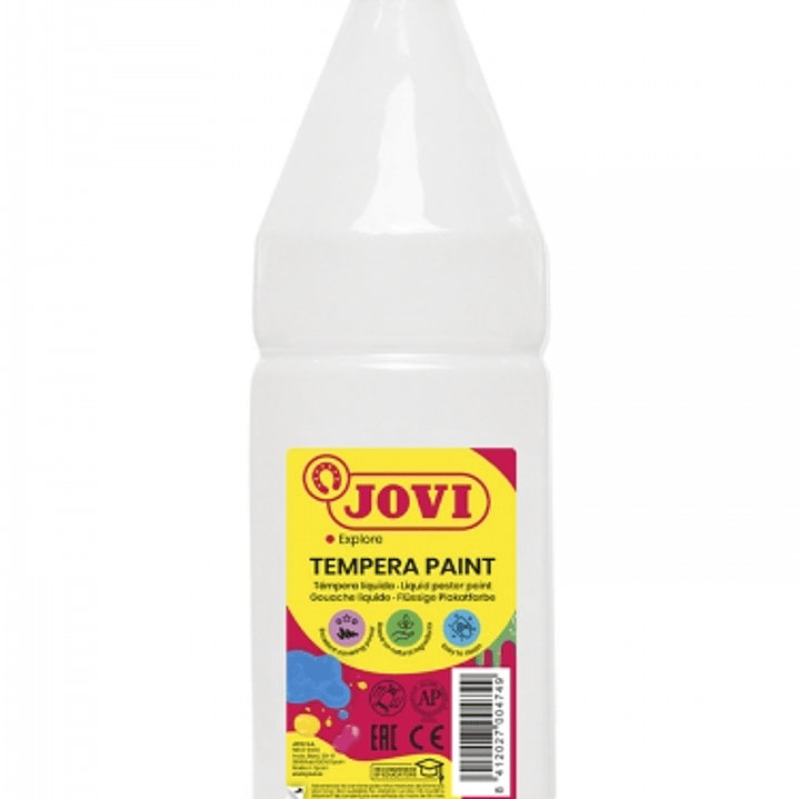 Jovi Tempera Paint Tempera Liquida 1000ml - Base Agua - Lista para Usar - Alto Poder Cubriente - Secado Rapido - Excelente Fluidez - Adherencia en Mul 1