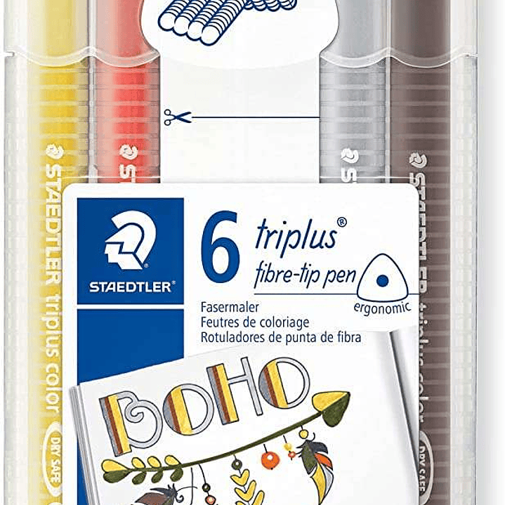 Staedtler Triplus Color 323 Pack de 6 Rotuladores de Punta Fina - Trazo 1mm Aprox - Tinta Base de Agua - Colores Surtidos 1