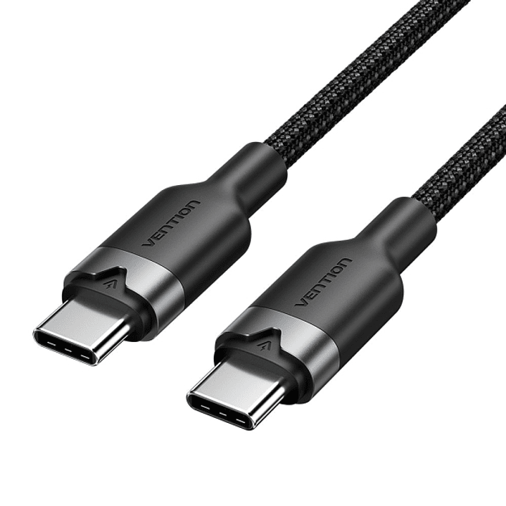Vention Cable USB-C a USB-C 3A 60W - 1m - Trenzado - Color Negro 1