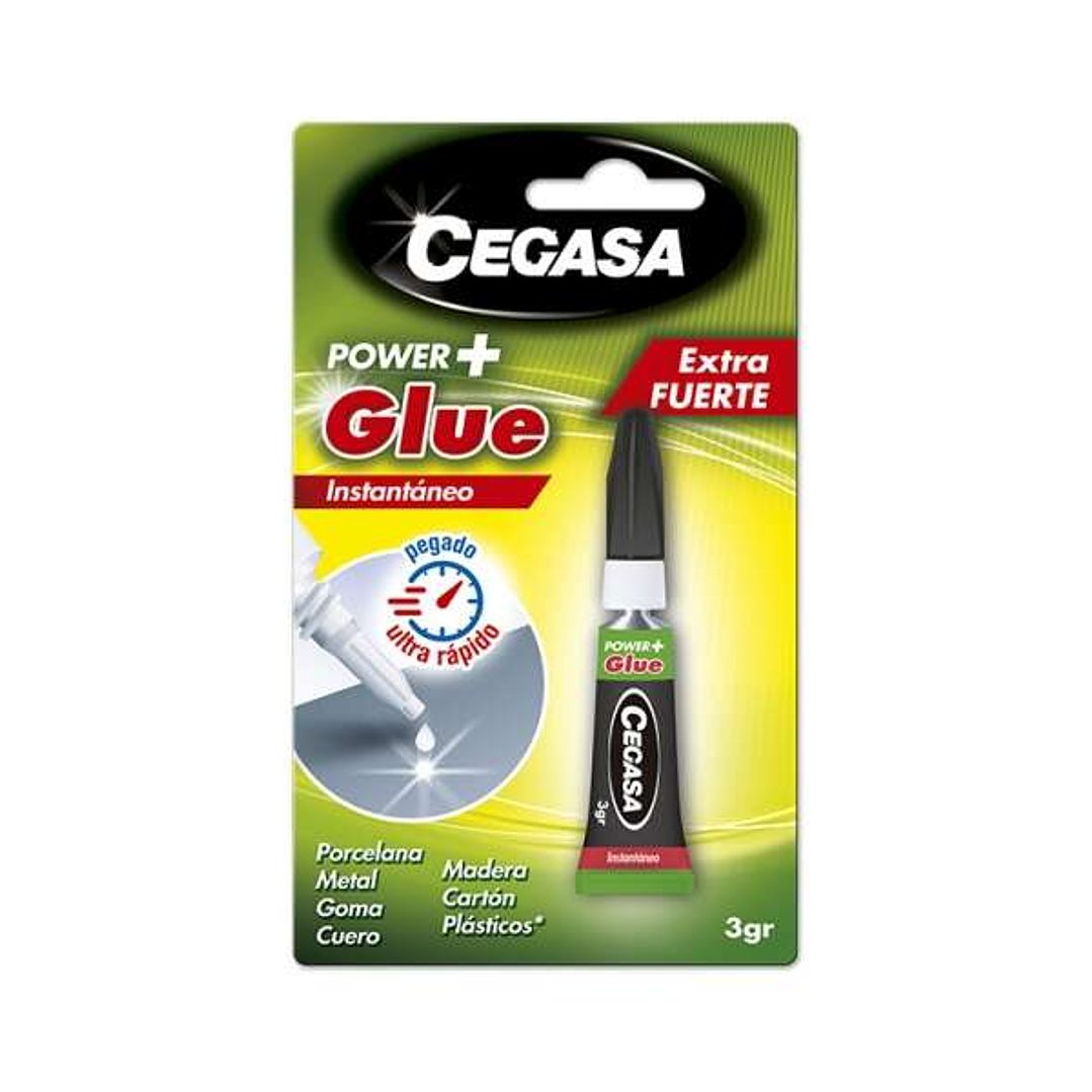 Cegasa Power Glue Pegamento Instantaneo 3gr - Secado Rapido - Alta Resistencia - Facil Aplicacion - Color Transparente 1