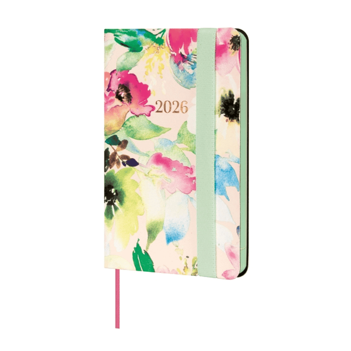 Finocam Flexi Joy Agenda - Anual 2026 - Tapa Blanda - Formato F2 - 85x13x130mm - Semana Vista Horizontal - Tematica de Flores 1