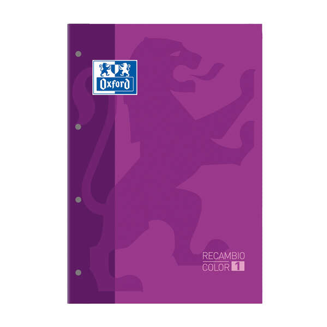 Oxford School Classic Cuaderno de Recambio - Tamaño A4 - Tapa Blanda - Encolado - 80 Hojas - Cuadricula 5x5 - Color Morado 1