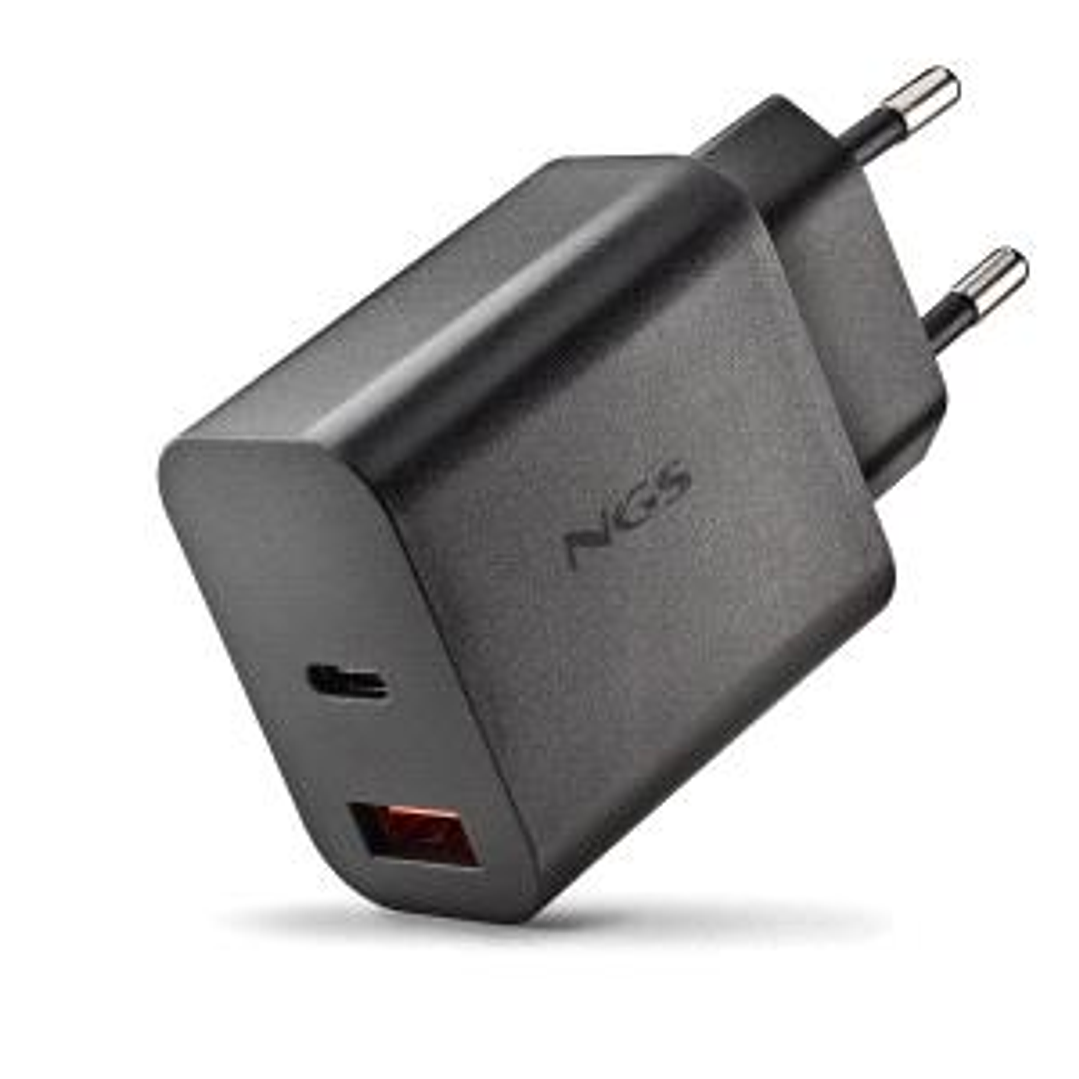 NGS ERA 20W Cargador de Pared Ultrarrapido GaN - 1 USB-C y 1 USB-A - Color Negro 1