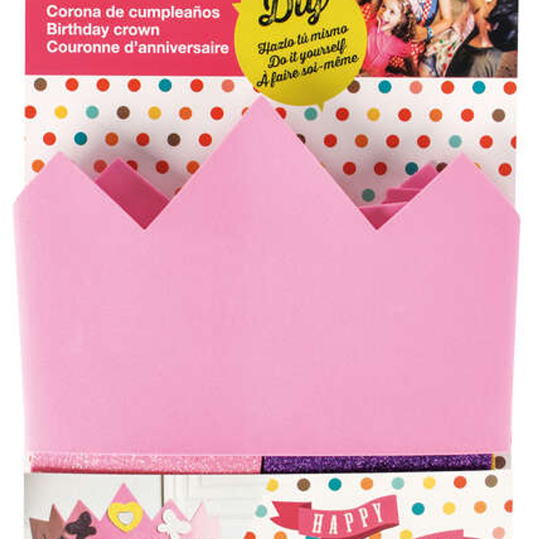 Apli Kids Corona de Cumpleaños de Goma EVA - Incluye Numeros Adhesivos del 0 al 9 y 24 Formas de Goma EVA Adhesiva con Purpurina - Ajustable y Reversi 1