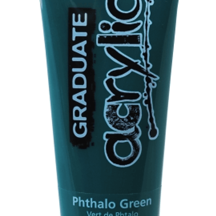 Daler Rowney Graduate Pintura Acrilica - Tubo de Plastico - 120ml - Color Verde Ftalo 1
