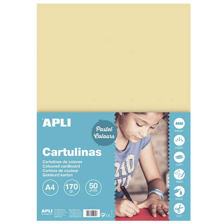 Apli Cartulina Crema A4 170g 50 Hojas 1