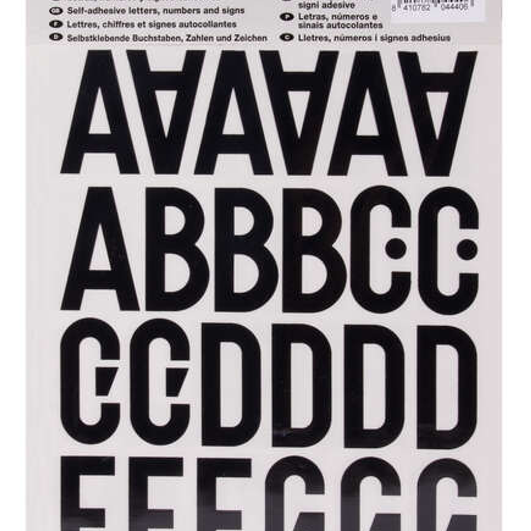 Apli Letras de Palo Mayusculas Adhesivas - Altura 40mm - Pack de 5 Hojas - Color Negro - Facil Identificacion y Señalizacion 1