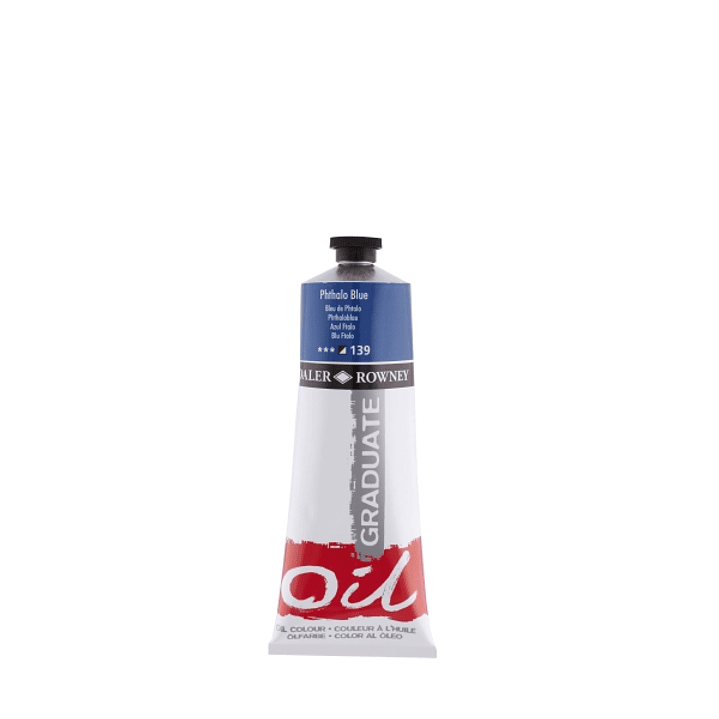 Daler Rowney Graduate Pintura al Oleo - Tubo de Aluminio - 220ml - Color Azul Ftalo 1